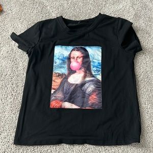 Mona Lisa bubble gum Graphic tee shirt